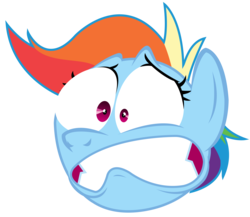 Size: 4767x4144 | Tagged: safe, artist:sketchmcreations, rainbow dash, g4, no second prances, absurd resolution, dat face, faic, female, frown, gritted teeth, inkscape, rainbow dash is best facemaker, shocked, simple background, solo, transparent background, vector