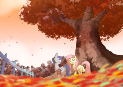 Size: 3508x2480 | Tagged: safe, artist:congee-painting, fluttershy, oc, g4, autumn, high res