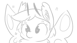 Size: 1280x720 | Tagged: safe, artist:tjpones, oc, oc only, oc:mothwife, moth, mothpony, original species, grayscale, monochrome, simple background, solo, white background