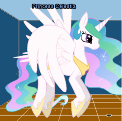 Size: 323x320 | Tagged: safe, princess celestia, g4, double wings, female, flying, multiple wings, solo, wat, what has science done