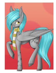 Size: 2550x3300 | Tagged: safe, artist:noodlefreak88, oc, oc only, pegasus, pony, clothes, high res, scarf, solo, speedpaint, youtuber