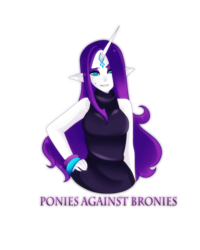 Size: 1280x1600 | Tagged: safe, artist:kronilix, rarity, human, g4, anti-brony, elf ears, female, horn, horned humanization, humanized, looking at you, mouthpiece, op is a duck, pony coloring, solo