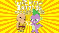 Size: 1024x576 | Tagged: safe, spike, g4, dragon ball, dragon ball z, epic rap battles of history, krillin