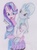 Size: 894x1200 | Tagged: safe, artist:marta4708, starlight glimmer, trixie, semi-anthro, g4, female, lesbian, ship:startrix, shipping, traditional art