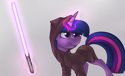 Size: 3683x2250 | Tagged: safe, artist:marsminer, twilight sparkle, g4, female, high res, jedi, may the fourth be with you, solo, star wars