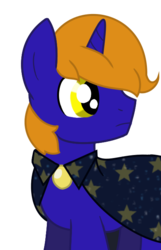 Size: 423x658 | Tagged: safe, artist:epicsquirrelgirl, oc, oc only, oc:star bright, pony, unicorn, cape, clothes, male, solo, stallion, wizard, yellow eyes