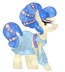 Size: 913x1006 | Tagged: safe, artist:cloudy glow, sapphire shores, crystal pony, earth pony, pony, for whom the sweetie belle toils, g4, alternate hairstyle, crystallized, female, implied tail hole, simple background, solo, transparent background, vector