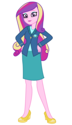 Size: 3200x5550 | Tagged: dead source, safe, artist:razethebeast, dean cadance, princess cadance, equestria girls, g4, my little pony equestria girls: friendship games, absurd resolution, clothes, female, flash puppet, hand on hip, high heels, looking at you, simple background, skirt, solo, transparent background, vector, vest