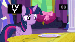 Size: 960x540 | Tagged: safe, screencap, twilight sparkle, alicorn, pony, g4, no second prances, animated, cute, female, frown, mare, ocd, plate, raised eyebrow, smiling, solo, twiabetes, twilight sparkle (alicorn)