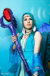Size: 682x1024 | Tagged: safe, artist:erinliona, princess ember, human, g4, bloodstone scepter, clothes, cosplay, costume, dragon lord ember, irl, irl human, photo, ponyradiocon
