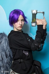 Size: 682x1024 | Tagged: safe, artist:star dust band, oc, oc:morning glory (project horizons), human, fallout equestria, fallout equestria: project horizons, clothes, cosplay, costume, energy weapon, irl, irl human, laser pistol, magical energy weapon, photo, ponyradiocon