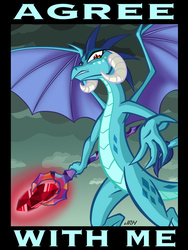 Size: 540x720 | Tagged: safe, artist:texasuberalles, princess ember, dragon, g4, gauntlet of fire, agree with me, bloodstone scepter, dragon lord ember, female, flying, looking at you, solo