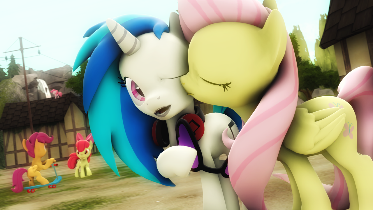 Пон брали. Fluttershy SFM Kiss. MLP SFM Kiss. Флаттершай 3д. MLP SFM Clop.