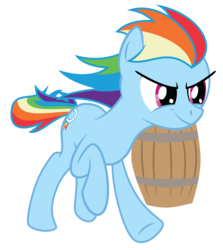 Size: 3065x3432 | Tagged: safe, artist:justablankflank, edit, rainbow dash, earth pony, pony, g4, alternate cutie mark, alternate universe, barrel, cropped, earth pony rainbow dash, female, high res, race swap, running, simple background, solo, transparent background, vector