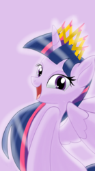Size: 1000x1800 | Tagged: safe, artist:theroyalprincesses, twilight sparkle, alicorn, pony, g4, female, glowing, mare, new crown, open mouth, solo, spread wings, twilight sparkle (alicorn)