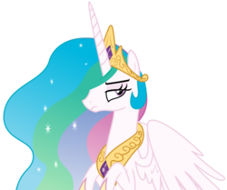 Size: 3969x3313 | Tagged: safe, artist:sketchmcreations, princess celestia, alicorn, pony, g4, no second prances, annoyed, celestia is not amused, female, frown, high res, inkscape, looking at you, mare, simple background, solo, transparent background, unamused, vector