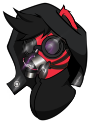 Size: 1600x2132 | Tagged: safe, artist:discorded-joker, oc, oc only, oc:panaberto pecopony, pony, clothes, cyberpunk, goggles, hood, jacket, ponified, respirator, simple background, solo, transparent background