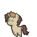 Size: 128x128 | Tagged: safe, artist:pixelanon, oc, oc only, oc:honeydrop (colorblind cyoa), oc:puppy, pony, unicorn, 8-bit, child, cute, cyoa:colorblind, female, filly, foal, horn, horn ring, pixel art, pointy ponies, simple background, smiling, solo, sprite, transparent background
