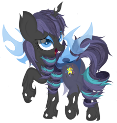 Size: 3727x3918 | Tagged: safe, artist:law44444, coloratura, changeling, g4, changelingified, female, fluffy mane, high res, rara, solo, species swap