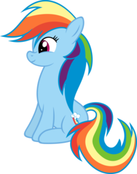 Size: 4743x6000 | Tagged: safe, artist:slb94, rainbow dash, g4, absurd resolution, cute, female, happy, simple background, sitting, smiling, solo, transparent background, vector