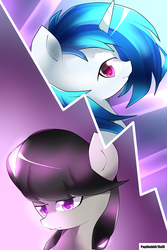 Size: 2000x3000 | Tagged: safe, artist:papibabidi, dj pon-3, octavia melody, vinyl scratch, earth pony, pony, unicorn, g4, duo, female, high res, mare