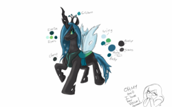 Size: 1280x800 | Tagged: safe, artist:galaxcina7499, queen chrysalis, human, g4, raised hoof, smiling, solo focus