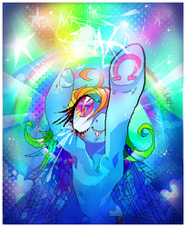 Size: 450x550 | Tagged: safe, artist:suippumato, rainbow dash, g4, crying, female, horseshoes, solo, tears of joy