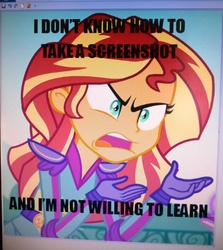 Size: 2736x3068 | Tagged: safe, sunset shimmer, equestria girls, g4, my little pony equestria girls: friendship games, exploitable meme, high res, image macro, meme, picture, sunset is not willing to learn