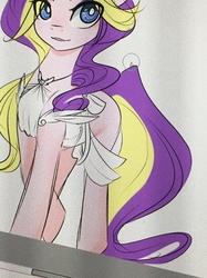 Size: 611x815 | Tagged: safe, artist:sugarberry, princess skyla, g4, alternate design, ask-cadance, female, offspring, older, parent:princess cadance, parent:shining armor, parents:shiningcadance, photo, skyla-diaries, solo, species swap