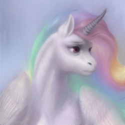 Size: 1024x1024 | Tagged: safe, artist:elnogivenon, princess celestia, g4, bust, female, portrait, solo