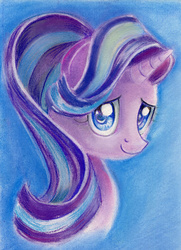 Size: 600x830 | Tagged: safe, artist:maytee, starlight glimmer, g4, bust, colored pupils, female, portrait, solo, traditional art