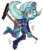 Size: 689x806 | Tagged: safe, artist:akomaru, trixie, equestria girls, g4, boots, broom, clothes, female, flying, flying broomstick, nervous, simple background, skirt, skirt lift, solo, sweat, transparent background