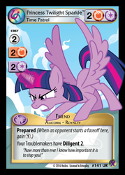 Size: 358x500 | Tagged: safe, enterplay, twilight sparkle, alicorn, pony, g4, marks in time, my little pony collectible card game, ccg, female, mare, merchandise, quote, twilight sparkle (alicorn)
