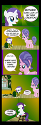 Size: 696x2118 | Tagged: source needed, safe, artist:thebuckneighkid, cookie crumbles, rarity, pony, g4, comic, dumb fabric, filly rarity, hairbrush, mother and daughter, punishment, spanking, time out