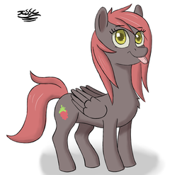 Size: 1500x1480 | Tagged: safe, artist:hypno, oc, oc only, oc:scarlet berry, pegasus, pony, simple background, solo, tongue out