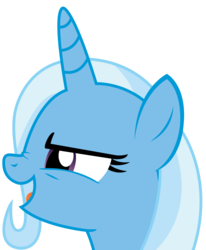 Size: 2934x3559 | Tagged: safe, artist:sketchmcreations, trixie, pony, unicorn, g4, no second prances, compressed, female, glare, high res, inkscape, mare, nose wrinkle, open mouth, simple background, smirk, solo, transparent background, vector