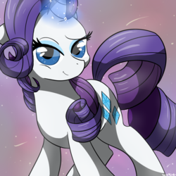 Size: 980x980 | Tagged: safe, artist:mississippikite, rarity, g4, female, magic, solo