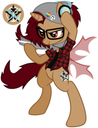 Size: 3000x3932 | Tagged: safe, artist:catzrul2, artist:morningstorm, oc, oc only, oc:scarlett skies, pony, unicorn, candy cigarette, changeling wings, clothes, glasses, hat, headphones, high res, hipster, scarf, shirt, simple background, solo, transparent background, transparent wings, tulpa, vector, wings