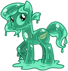 Size: 3065x3199 | Tagged: safe, artist:catzrul2, artist:morningstorm, oc, oc only, oc:wintergreen, goo, goo pony, original species, high res, simple background, slime, solo, transparent background, vector