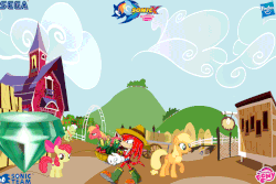 Size: 900x600 | Tagged: safe, artist:trungtranhaitrung, apple bloom, applejack, big macintosh, granny smith, earth pony, pony, g4, apple tree, barn, basket, boots, cart, corn, crossover, cucumber, egg mobile, food, fruit, gif, hasbro, hat, hay, horseshoes, knuckles the echidna, logo, male, master emerald, my little pony logo, non-animated gif, pepper, plants, rocking chair, sega, sonic team, sonic the hedgehog, sonic the hedgehog (series), stallion, straw hat, sweatcloth, sweet apple acres, tomato, watermelon