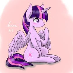 Size: 1000x1000 | Tagged: safe, artist:kanaowo, twilight sparkle, alicorn, pony, g4, chest fluff, female, mare, solo, twilight sparkle (alicorn)