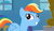 Size: 2345x1375 | Tagged: safe, screencap, rainbow dash, g4, newbie dash, derp, discovery family logo, forthright filly