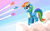 Size: 2560x1600 | Tagged: safe, artist:mysticalpha, rainbow dash, g4, my little pony: friendship is magic, newbie dash, cloud, goggles, silhouette, solo focus, wonderbolts, wonderbolts uniform