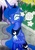 Size: 2053x2895 | Tagged: safe, artist:darkest-lunar-flower, princess luna, alicorn, pony, g4, crying, eyes closed, garden, high res, laughing, moon, moon flower, solo, tears of joy, traditional art