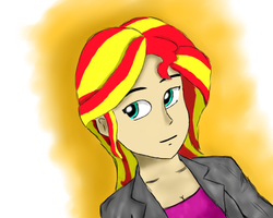 Size: 1280x1024 | Tagged: safe, artist:zoomya, sunset shimmer, human, g4, female, humanized, solo