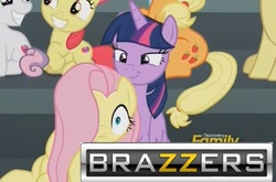 Size: 680x449 | Tagged: safe, edit, edited screencap, screencap, twilight sparkle, alicorn, pony, g4, newbie dash, brazzers, discovery family logo, female, funny, mare, twilight sparkle (alicorn)