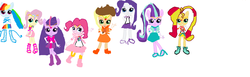 Size: 1800x552 | Tagged: safe, artist:pinkie pie cake, applejack, fluttershy, pinkie pie, rainbow dash, rarity, starlight glimmer, sunset shimmer, twilight sparkle, equestria girls, g4, base used, clothes, equestria girls minis, ms paint, sailor forgiveness, sailor generosity, sailor honesty, sailor justice, sailor kindness, sailor laughter, sailor loyalty, sailor magic, sailor moon (series), skirt