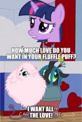 Size: 662x991 | Tagged: safe, queen chrysalis, twilight sparkle, oc, oc:fluffle puff, human, g4, dialogue, male, meme, overalls, text, the simpsons