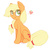 Size: 1024x1028 | Tagged: safe, artist:cyanyeh, applejack, g4, cute, ear fluff, female, hatless, heart, missing accessory, sitting, solo