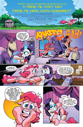 Size: 900x1384 | Tagged: safe, artist:andypriceart, idw, official comic, pinkie pie, rarity, earth pony, pony, unicorn, g4, spoiler:comic, spoiler:comic42, carousel boutique, clothes, comic, dress, duo, female, mare, melodrama, ponyquin, preview, speech bubble